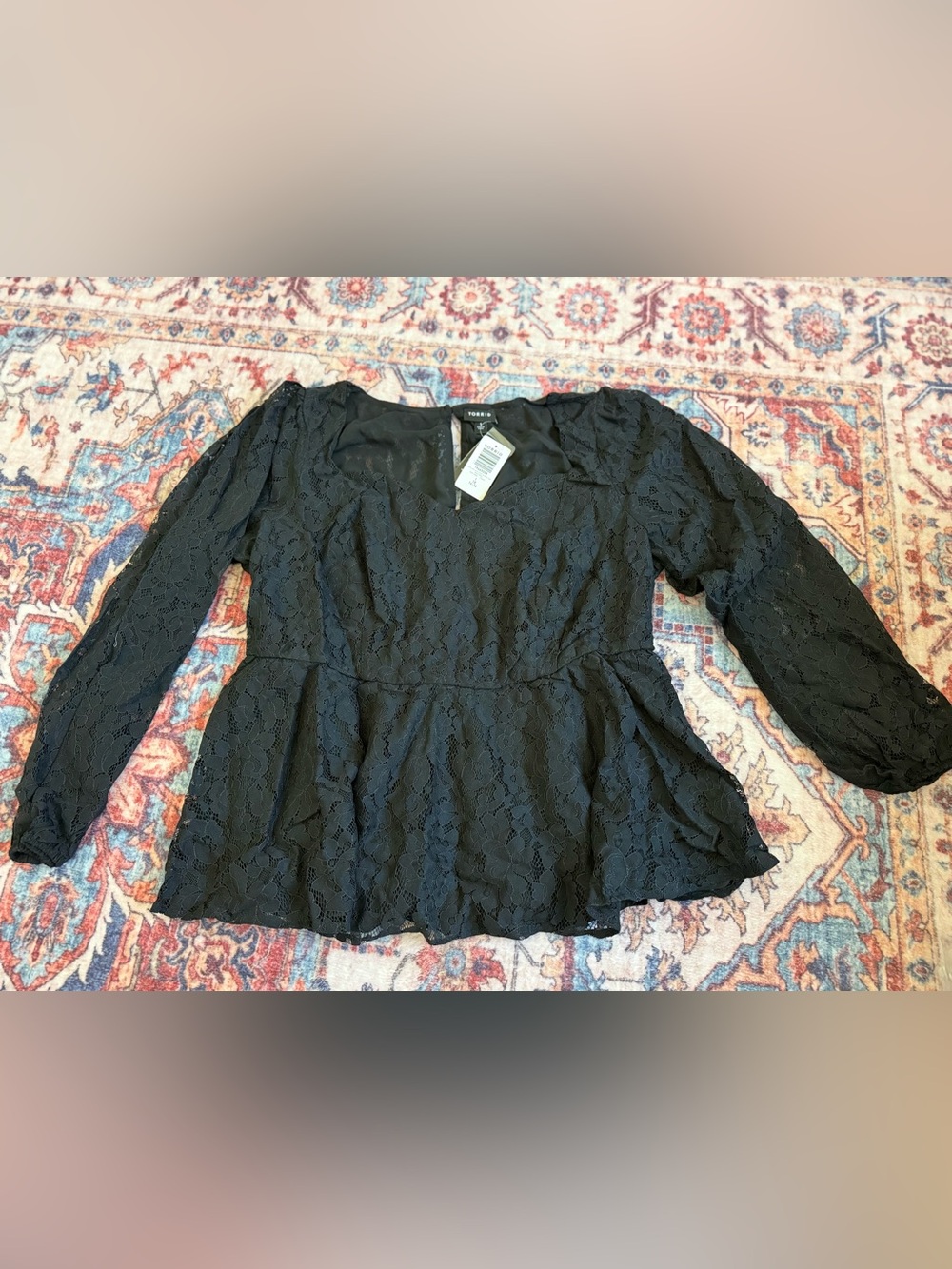NWT Torrid Lace Peplum Top 1x